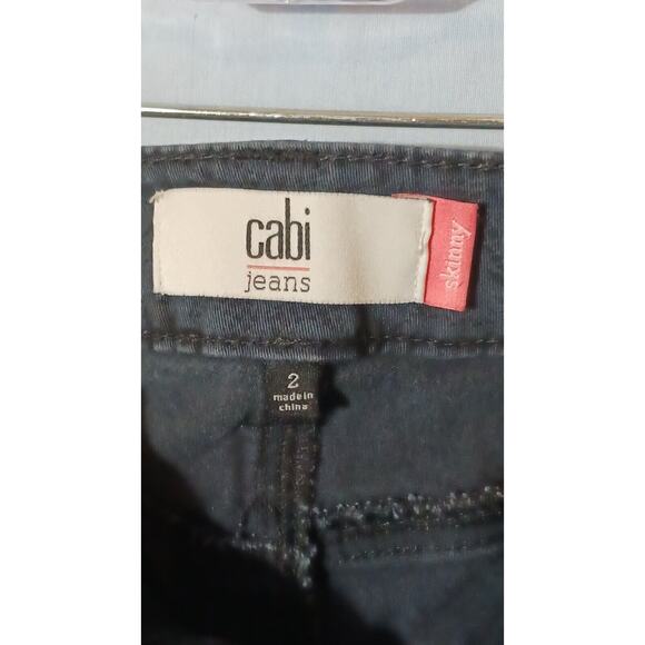Cabi Jeans Women's Blue Floral Print Skinny Stretch Denim Mid Rise Size 2 - Picture 3 of 13